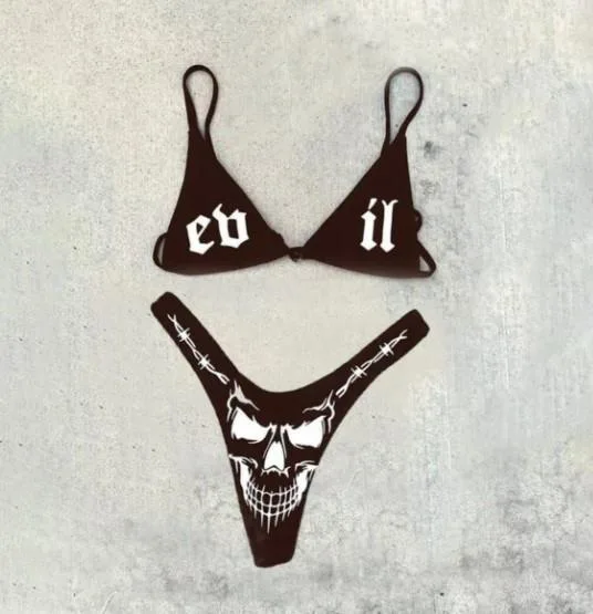 Swimsuit Women 2021 New Women's Swimsuit Devil Angel Sexy Triangle Bag Skull Split Bikini Set 2 piece sets womens
Swimsuit Women 2021 New Women's Swimsuit Devil Angel Sexy Triangle Bag Skull Split Bikini Set 2 piece sets womens