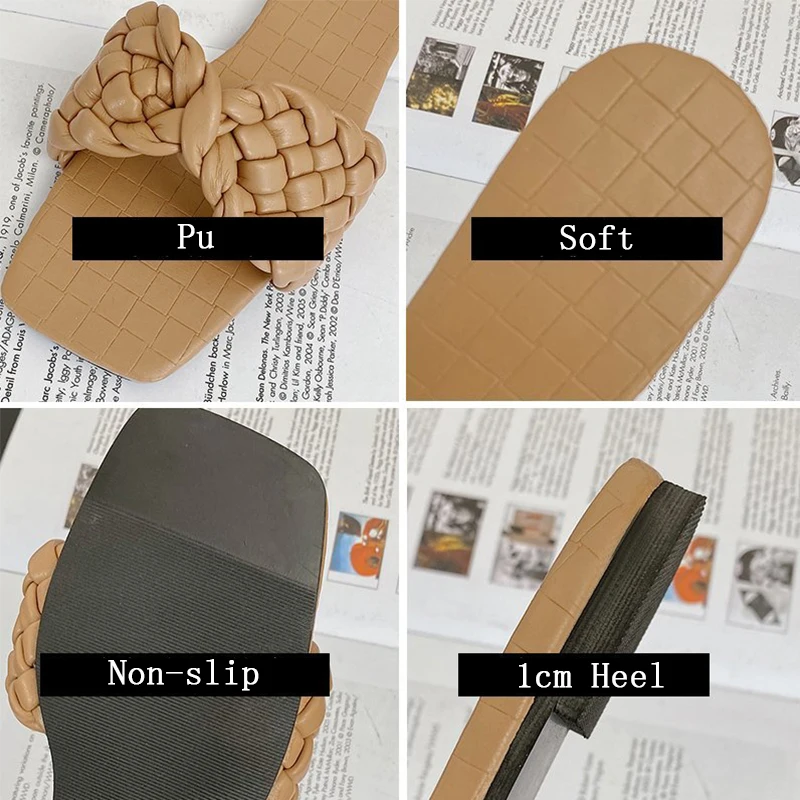2021 Women Flat Slippers Weaving Beach Slides Flip Flops Square Toe Summer Soft Designer Slippers Women Shoes Plus Size 35-42
2021 Women Flat Slippers Weaving Beach Slides Flip Flops Square Toe Summer Soft Designer Slippers Women Shoes Plus Size 35-42