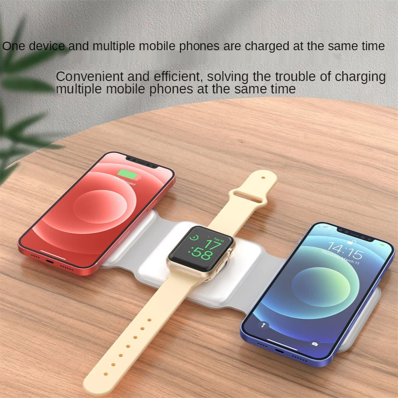 3 в 1 15 Вт магнитное Беспроводное зарядное устройство для iphone12 Promax двухсторонняя