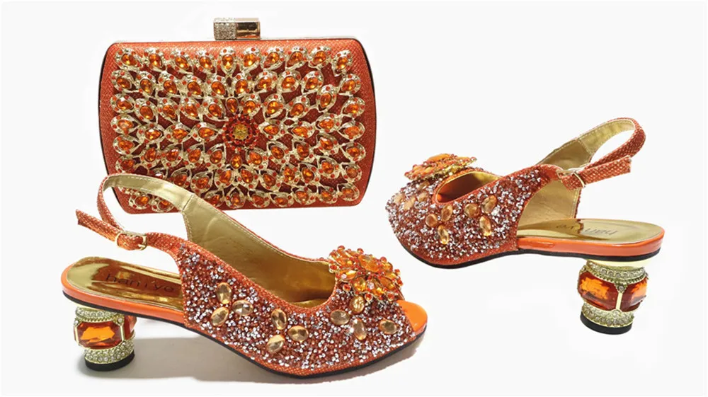 Orange African Women Shoes And Bag Set Luxury Crystal High Heels Sandals Matching With Handbag Pumps Purse Clutch GL14-1 5.5 CM
Orange African Women Shoes And Bag Set Luxury Crystal High Heels Sandals Matching With Handbag Pumps Purse Clutch GL14-1 5.5 CM