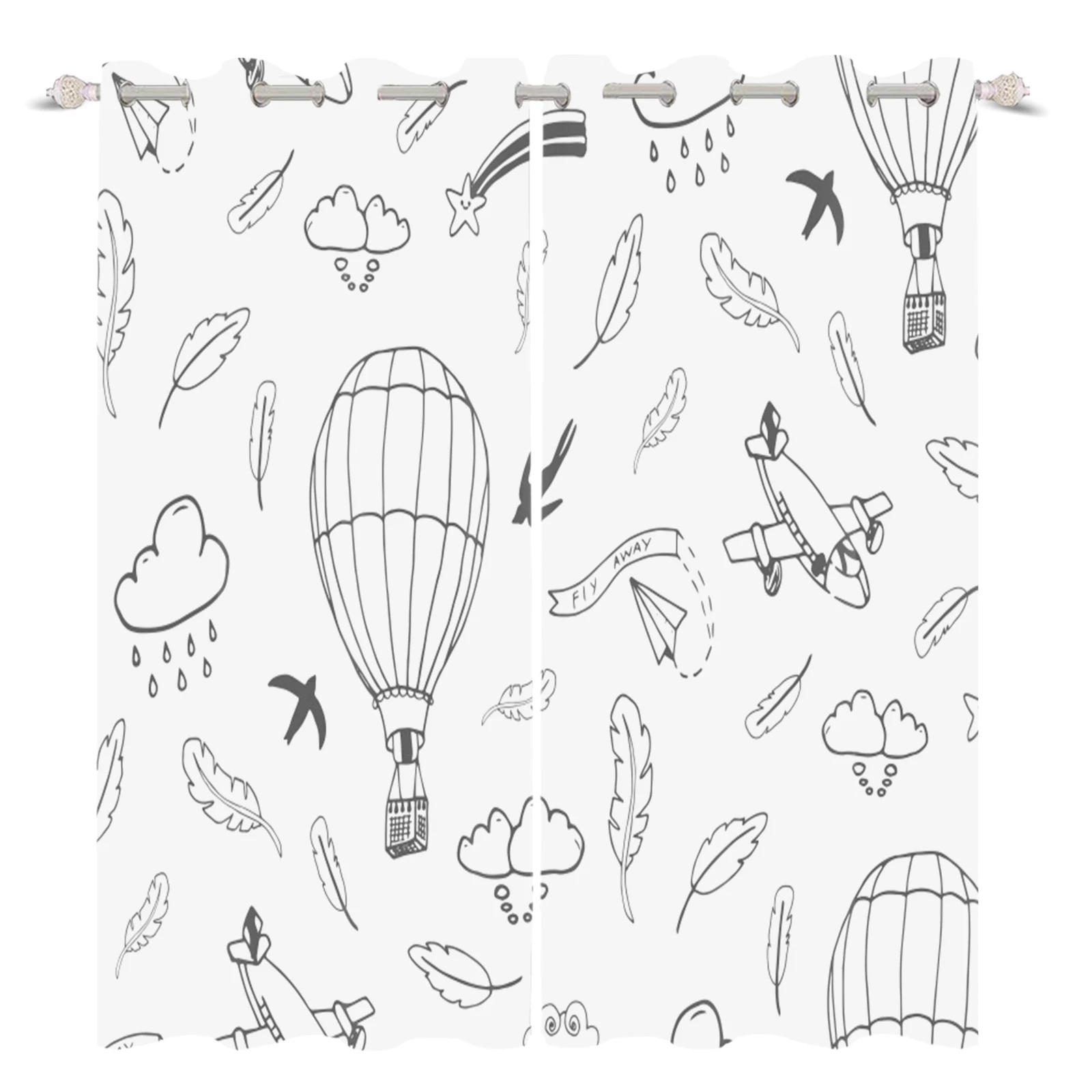 Cartoon Cute Hot Air Balloon Cloud Pattern Printing Window Curtains For Children's Bedroom Perforated Blackout Cortinas
Cartoon Cute Hot Air Balloon Cloud Pattern Printing Window Curtains For Children's Bedroom Perforated Blackout Cortinas