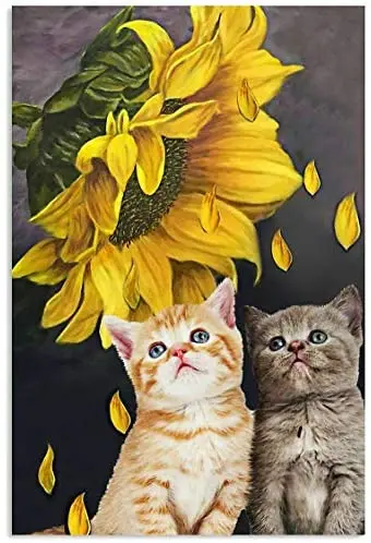 Sunflower Cats Poster Vintage Painting Tin Sign for Street Garage Home Farm Wall Decoration Crafts Metal Tin Sign 8x12 inch
Sunflower Cats Poster Vintage Painting Tin Sign for Street Garage Home Farm Wall Decoration Crafts Metal Tin Sign 8x12 inch