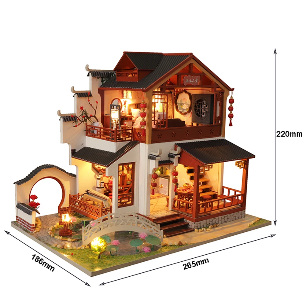 Vintage DIY Self Assembly Miniature LED Chinese Attic Doll House Model Kids Toy Children Toys Birthday Christmas New Year Gift
Vintage DIY Self Assembly Miniature LED Chinese Attic Doll House Model Kids Toy Children Toys Birthday Christmas New Year Gift