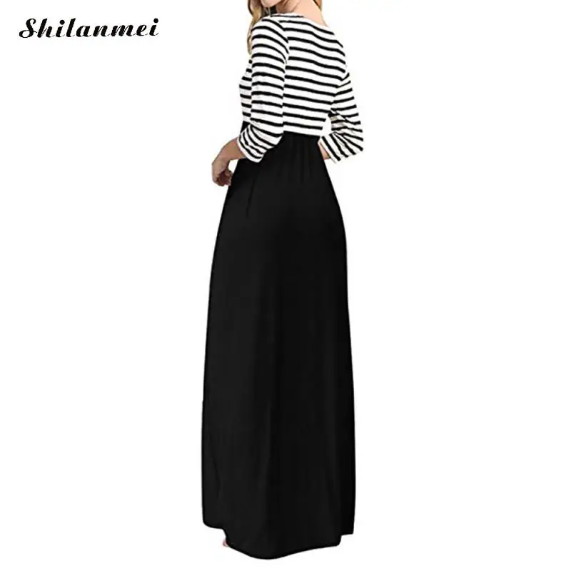 2019 Women Casual Long Dresses Long Sleeve Striped Maxi Dress Fashion Stripe Patchwork Dresses Women Autumn Slim Party Vestidos 
2019 Women Casual Long Dresses Long Sleeve Striped Maxi Dress Fashion Stripe Patchwork Dresses Women Autumn Slim Party Vestidos