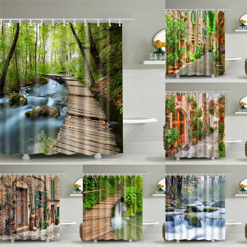 Waterproof Shower Curtain with Hooks Green Scene Bathroom Curtains High Quality Bath Bathing Sheer for Home Decorations
Waterproof Shower Curtain with Hooks Green Scene Bathroom Curtains High Quality Bath Bathing Sheer for Home Decorations
