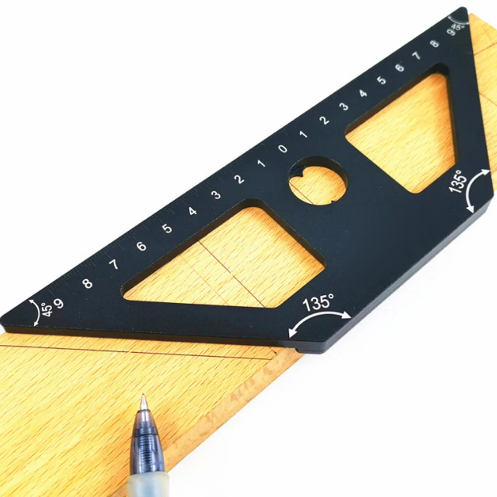 

Aluminum Alloy 45 Degree Scribing Ruler with Base Woodwokring Marking Angle Ruler T Ruler Measuring Tool