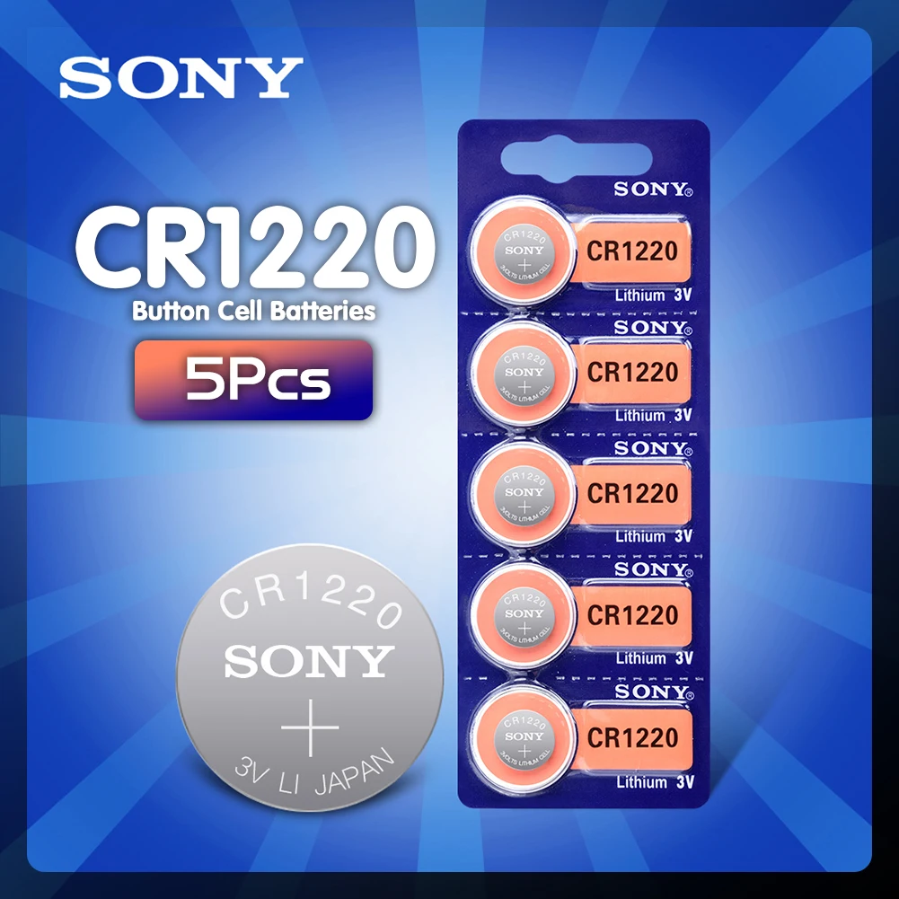 5 шт. для Sony 3v CR1220 Lithim литий ионная батарея DL1220 BR1220 ECR1220 LM1220 KCR1220 L04 5012LC Кнопка монета