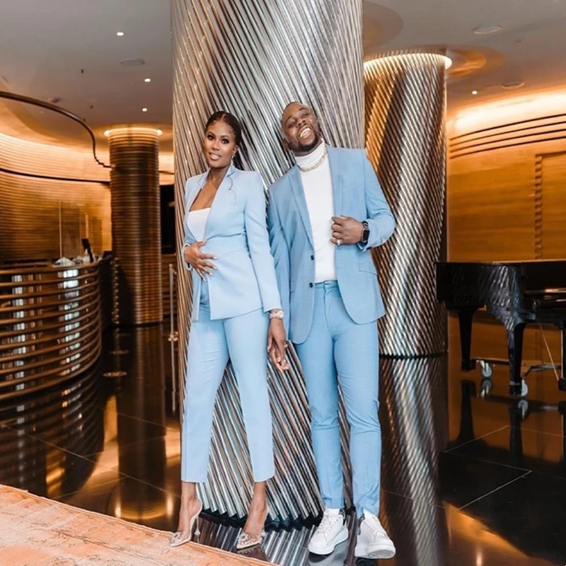 Latest Flat Collar Men's Sky Blue Suits 2 Pieces Slim Fit Tailored Two Buttons Business Casual Blazer Bridegroom Wedding Wear
Latest Flat Collar Men's Sky Blue Suits 2 Pieces Slim Fit Tailored Two Buttons Business Casual Blazer Bridegroom Wedding Wear
