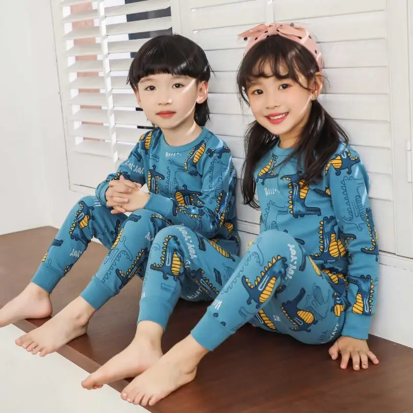 Детская одежда для сна весенние хлопковые комплекты маленьких девочек детская
