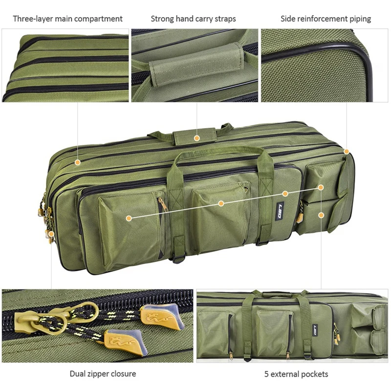 LEO 80cm Fishing Bag Three-Layer Foldable Fishing Shoulder Fishing Bag Gear Backpack Fishing Rod Bag
LEO 80cm Fishing Bag Three-Layer Foldable Fishing Shoulder Fishing Bag Gear Backpack Fishing Rod Bag