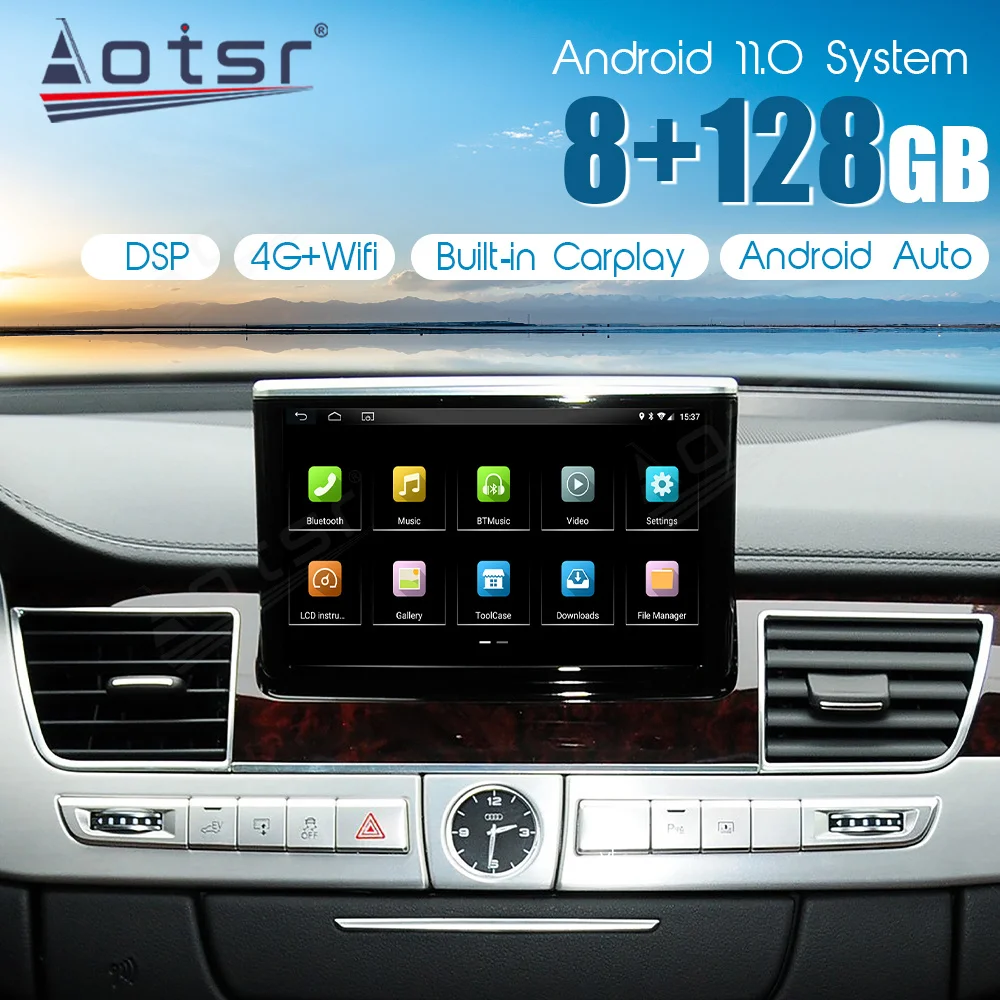 Автомобильный радиоприемник Android 11 0 8G 128G для Audi A8 A8L D4 2004-2011 IPS экран Аудио Navig