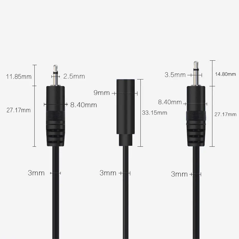 25 см 3 5 мм/2 мм моно стерео 4pole разъем для наушников аудио aux кабель | Электроника