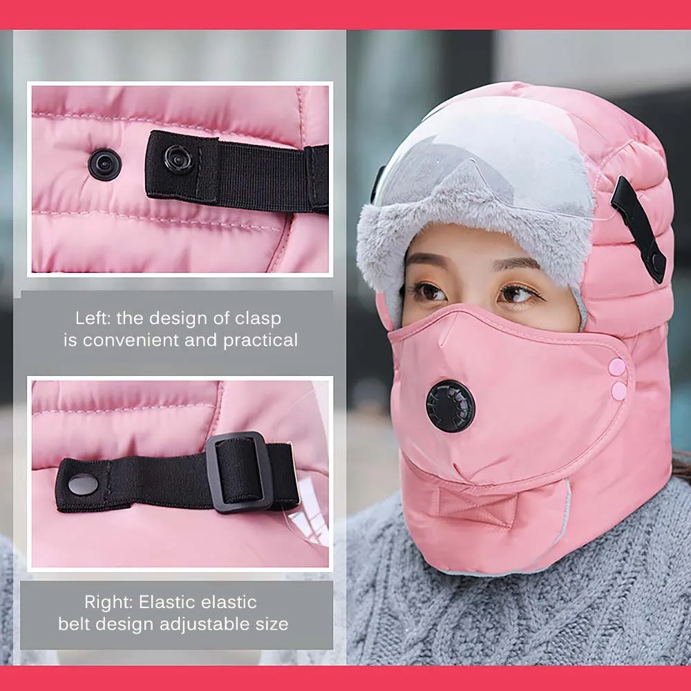Solid Unisex Wind-Proof Hat Winter Warm Cotton Lamb Velvet Cold-Proof Hat Outdoors Skiing 4 Colors With Mask Glasses Caps
Solid Unisex Wind-Proof Hat Winter Warm Cotton Lamb Velvet Cold-Proof Hat Outdoors Skiing 4 Colors With Mask Glasses Caps