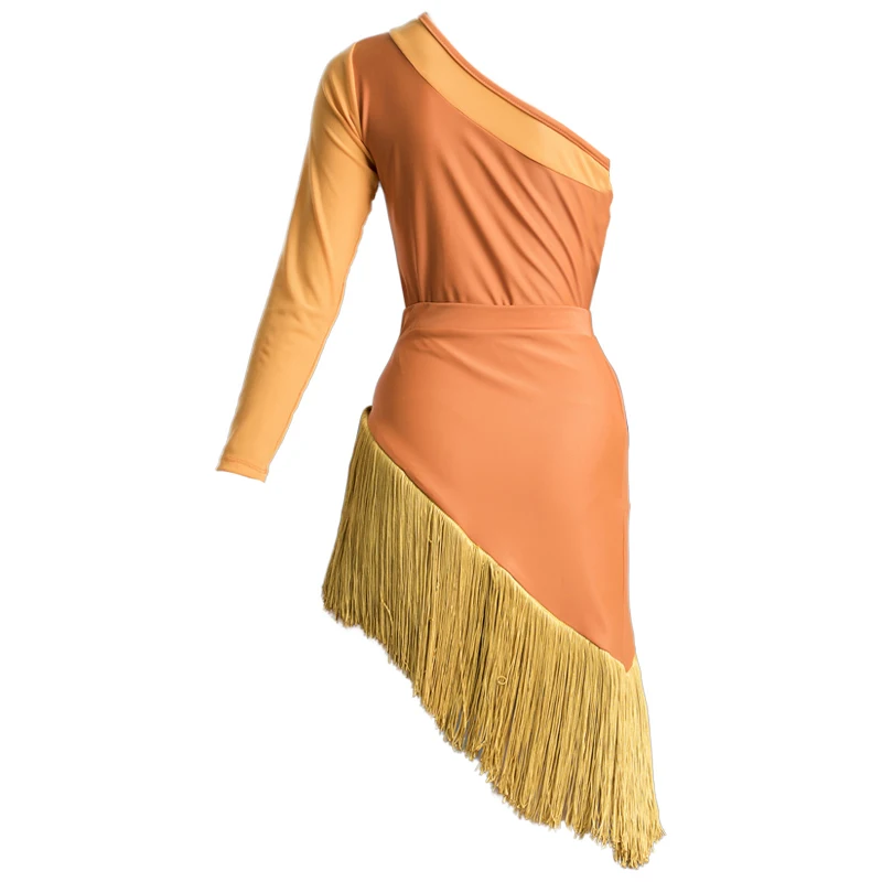 Latin Dance Dress Girls Fashion Orange One-Sleeve Leotard Fringed Skirt Tango Rumba Cha Cha Samba Salsa Stage Costumes DN6156
Latin Dance Dress Girls Fashion Orange One-Sleeve Leotard Fringed Skirt Tango Rumba Cha Cha Samba Salsa Stage Costumes DN6156