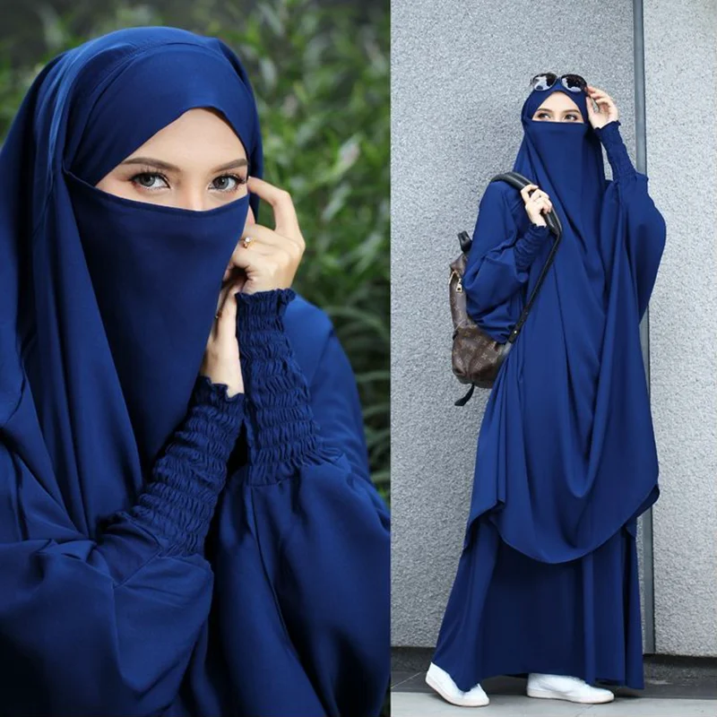 Women Muslim Prayer Garment Plain Jilbab 2 Pcs Set Long Batwing Sleeve Hooded Abaya Maxi Skirt Dubai Turk Islamic Worship Khimar
Women Muslim Prayer Garment Plain Jilbab 2 Pcs Set Long Batwing Sleeve Hooded Abaya Maxi Skirt Dubai Turk Islamic Worship Khimar