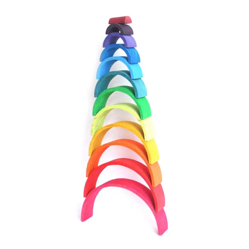 Large 12-Piece Rainbow Stacker - Wooden Nesting Puzzle/Creative Building Blocks BX0D
Large 12-Piece Rainbow Stacker - Wooden Nesting Puzzle/Creative Building Blocks BX0D