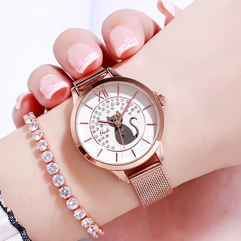 Женские часы брендовые кварцевые наручные часы класса люкс из нержавеющей стали Кварцевые часы со стразами и рисунком кошки, Для мужчин; дл... 
Женские часы брендовые кварцевые наручные часы класса люкс из нержавеющей стали Кварцевые часы со стразами и рисунком кошки, Для мужчин; дл...