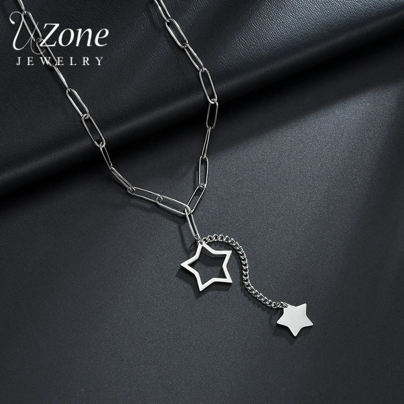 UZone Trendy Stainless Steel Tiny Star Pendant Necklace Hollow Star Adjustable Chain Necklaces For Women Girl Jewelry Party Gift
UZone Trendy Stainless Steel Tiny Star Pendant Necklace Hollow Star Adjustable Chain Necklaces For Women Girl Jewelry Party Gift