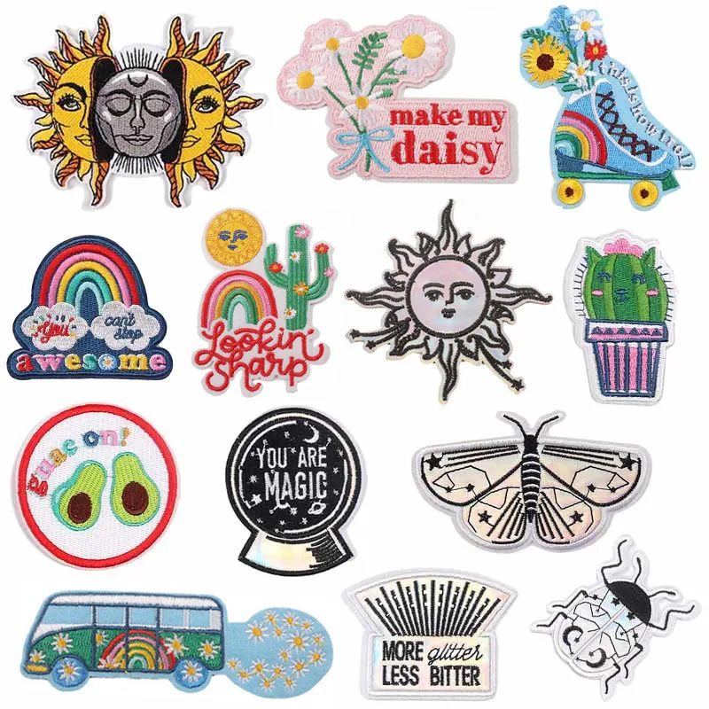 DIY Embroidery Patch Sunshine Rainbow Embroidered Patches For Clothing Iron on Patches On Clothes Stripe Punk Patch Sticker
DIY Embroidery Patch Sunshine Rainbow Embroidered Patches For Clothing Iron on Patches On Clothes Stripe Punk Patch Sticker