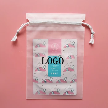 20 Pcs Custom Logo Drawstring Storage Bag CPE Jewelry Bag Cosmetic Make Up Tool Packaging Bag Home Travel Package Gifts Bags
