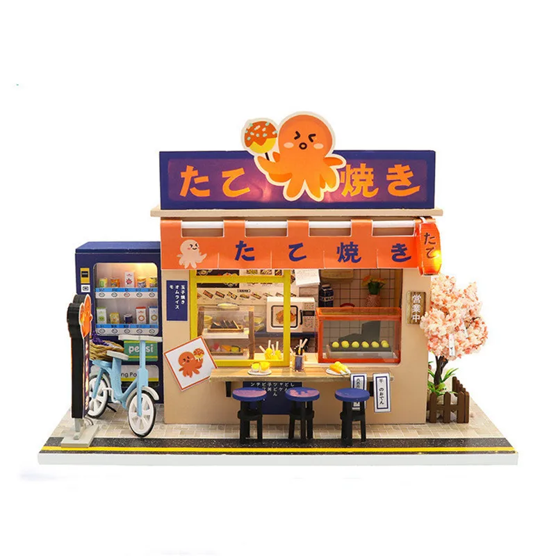 Japanese Takoyaki Shop DIY Wooden Dollhouse Architecture Doll Houses Miniature With Furniture Toys for Children Xmas Gifts
Japanese Takoyaki Shop DIY Wooden Dollhouse Architecture Doll Houses Miniature With Furniture Toys for Children Xmas Gifts