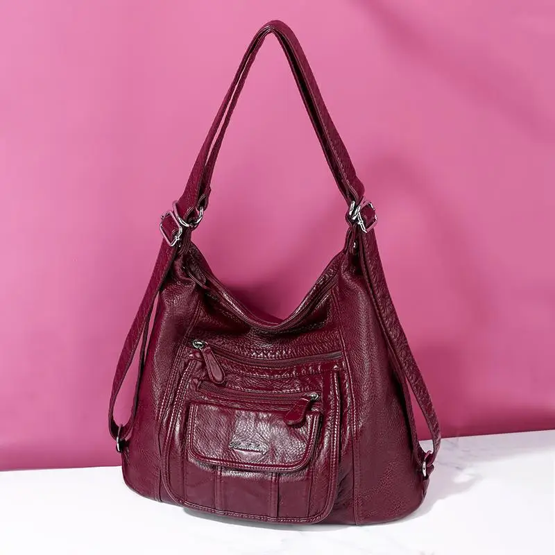 Casual Women Shoulder Bag Quality Crossbody Bag Soft Leather Messenger Bag Washed Leather Handbag Pockets Tote Bags
Casual Women Shoulder Bag Quality Crossbody Bag Soft Leather Messenger Bag Washed Leather Handbag Pockets Tote Bags