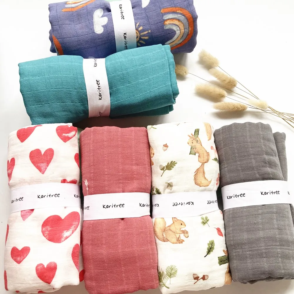 

2021 Bath Towel 47Inch70% Bamboo+ 30% Cotton Baby Muslin Swaddle Blanket Wraps Newborn Big Diaper Children Kids muslin quilt