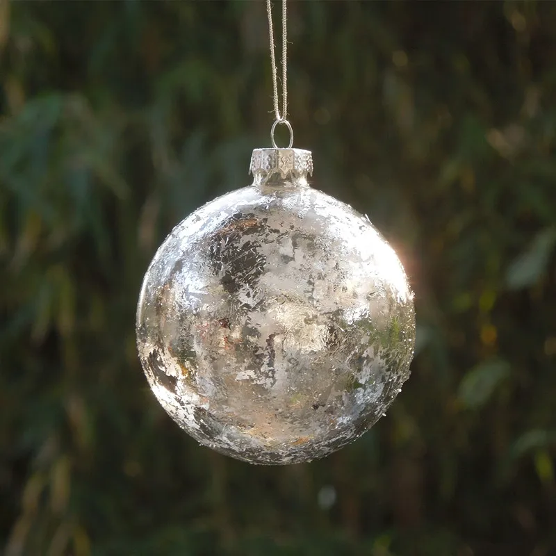 

Diameter=8cm Small Size Silver Sheet Glass Ball Home Decoration Christmas Day Tree Globe Hanging Pendant Glassware