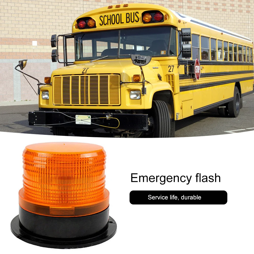 

Emergency Flash Strobe Lamp Auto Rotating Traffic Safety Warning Lights School Indication LED YellowRound Ceiling Box Flash Lamp