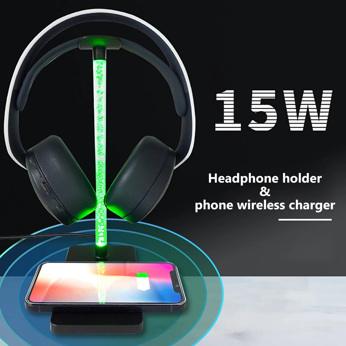 Headset Holder LED Headphone Stands with 15W phone Wireless Charger Ports for PC Display Support Desk Hanger For Iphone Huawei
Headset Holder LED Headphone Stands with 15W phone Wireless Charger Ports for PC Display Support Desk Hanger For Iphone Huawei