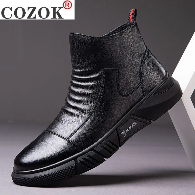 2021 Winter New Boots Male British Style Korean Tooling Trendy Shoes Plus Velvet Warm Cotton Shoes Middle Cut Men's Boots
2021 Winter New Boots Male British Style Korean Tooling Trendy Shoes Plus Velvet Warm Cotton Shoes Middle Cut Men's Boots