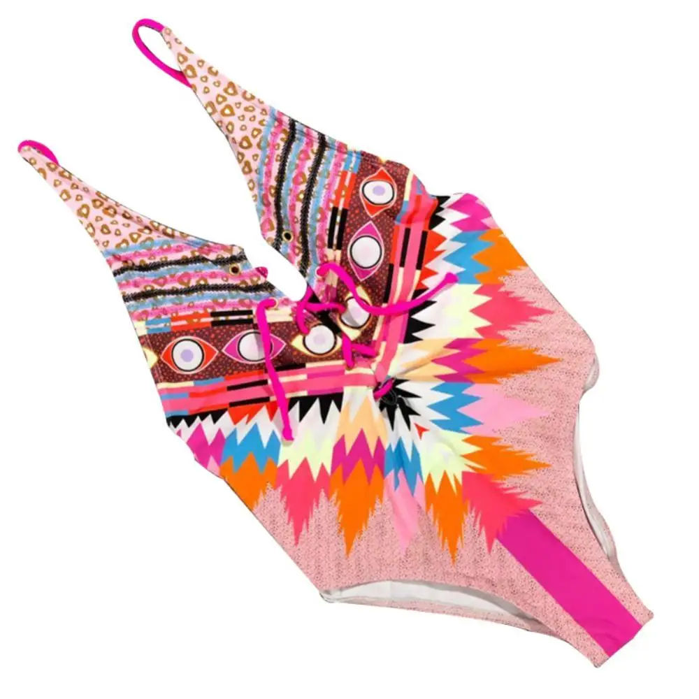 Сексуальный летний женский цельный купальник со шнуровкой и V-образным вырезом, купальный костюм с открытой спиной
Сексуальный летний женский цельный купальник со шнуровкой и V-образным вырезом, купальный костюм с открытой спиной