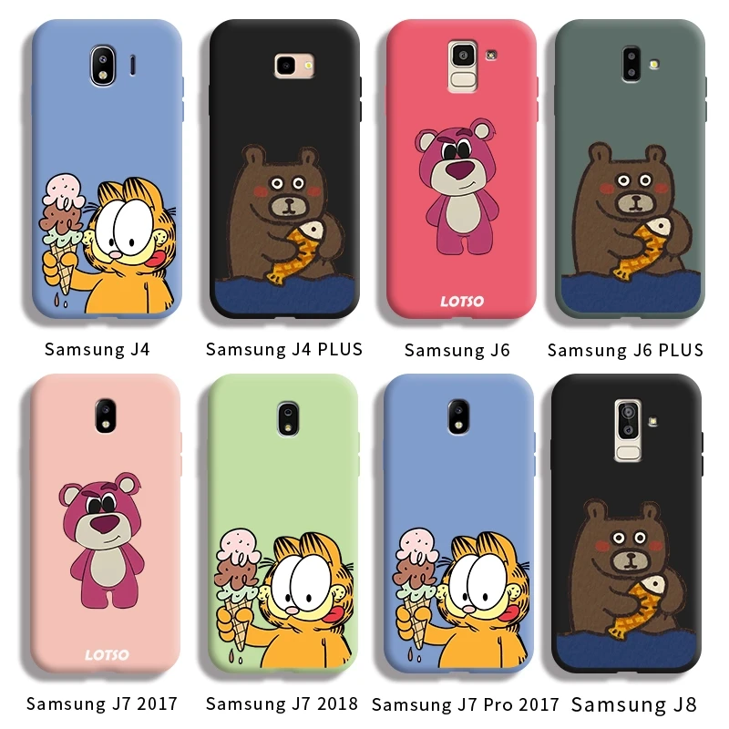 

For Samsung J4 J4 PLUS J6 J6 PLUS J7 2017 J7 2018 J7 Pro 2017 J8 Case with Cartoon animal pattern Back Cover silica gel casing