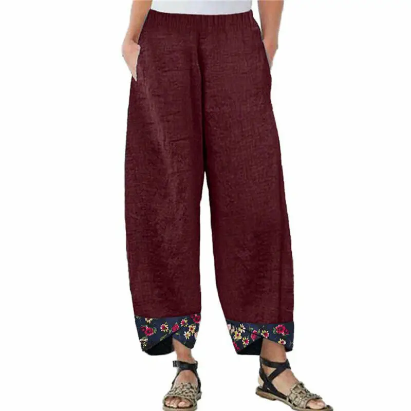 Women Boho Floral Casual Pants Wide-Leg Elasticated Waist Baggy Trousers Plus
Women Boho Floral Casual Pants Wide-Leg Elasticated Waist Baggy Trousers Plus