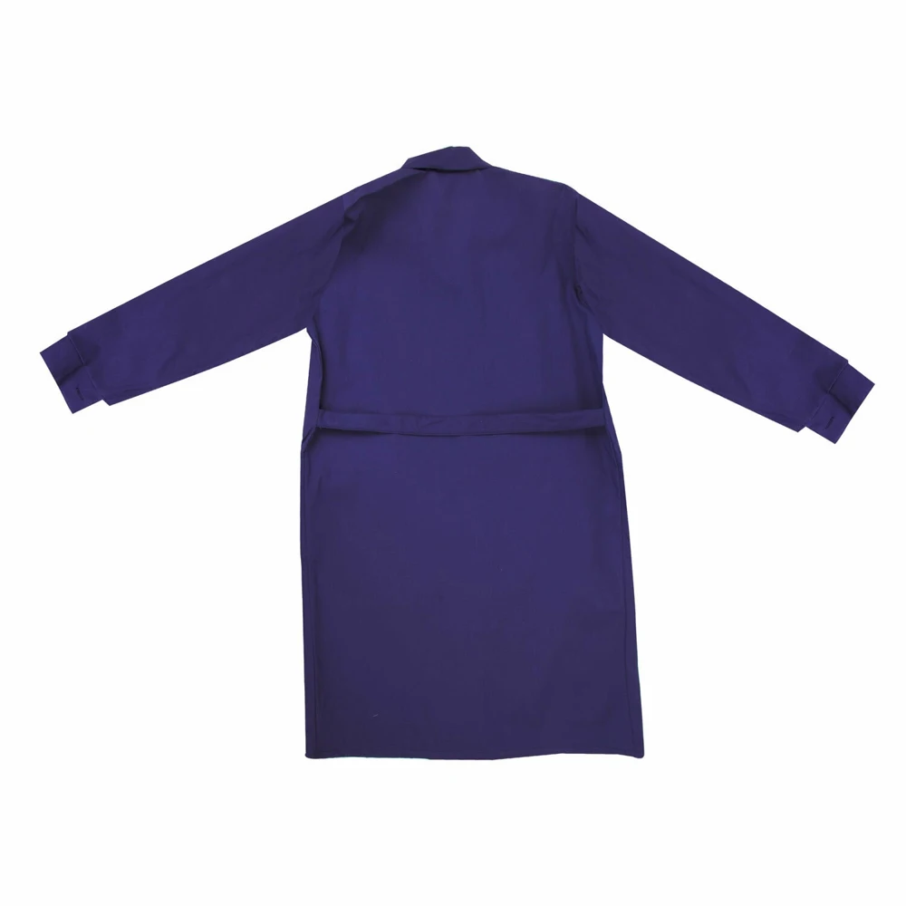 Women's blue dressing gown coarse calico size 44-46 height 170-176 density 142 g m2 610809 Medical uniforms Lab. Coat Workshop Uniforms Work Wear