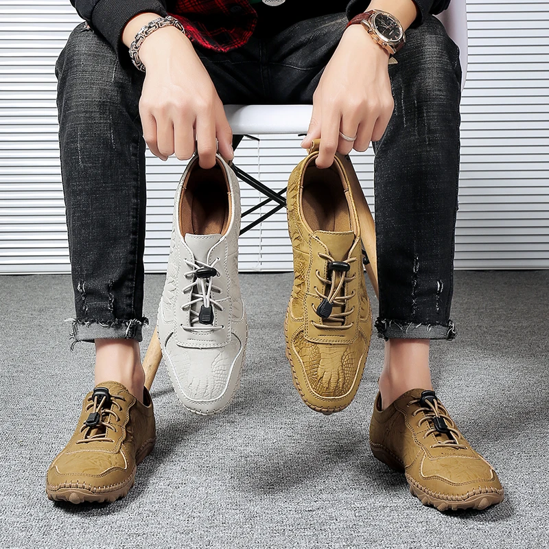 New Men's Flat Casual Shoes Handmade Genuine Leather Men's Shoes Comfortable Loafers Breathable Moccasins Outdoor Men Sneakers
New Men's Flat Casual Shoes Handmade Genuine Leather Men's Shoes Comfortable Loafers Breathable Moccasins Outdoor Men Sneakers