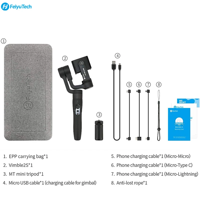 FeiyuTech Vimble 2S Handheld Smartphone Gimbal Stabilizer Selfie Stick 180mm Pole for iPhone X 8 7 Samsung XIAOMI
FeiyuTech Vimble 2S Handheld Smartphone Gimbal Stabilizer Selfie Stick 180mm Pole for iPhone X 8 7 Samsung XIAOMI