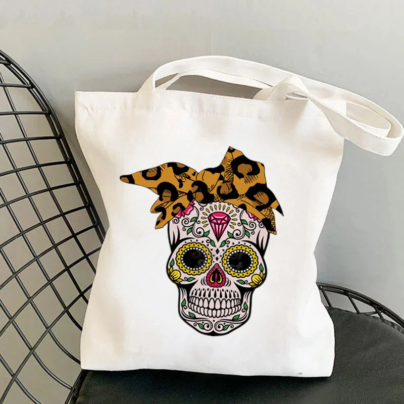 2021 Shopper Bandana Sugar Skull Printed Tote Bag women Harajuku shopper handbag Shoulder shopping bag Lady Canvas Bag
2021 Shopper Bandana Sugar Skull Printed Tote Bag women Harajuku shopper handbag Shoulder shopping bag Lady Canvas Bag