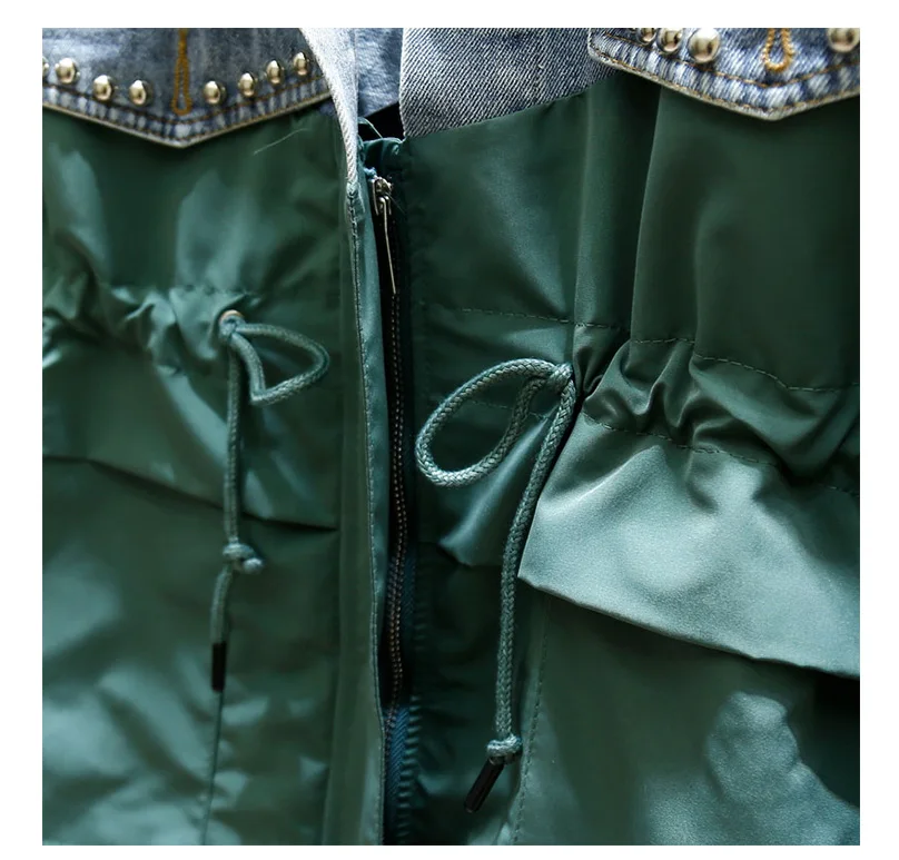 Women Trench Coat Oversized Drawstring Waist Jeans Overcoats Female Loose Spring Letter Rivet Beaded Denim Coat Chaqueta Mujer
Women Trench Coat Oversized Drawstring Waist Jeans Overcoats Female Loose Spring Letter Rivet Beaded Denim Coat Chaqueta Mujer