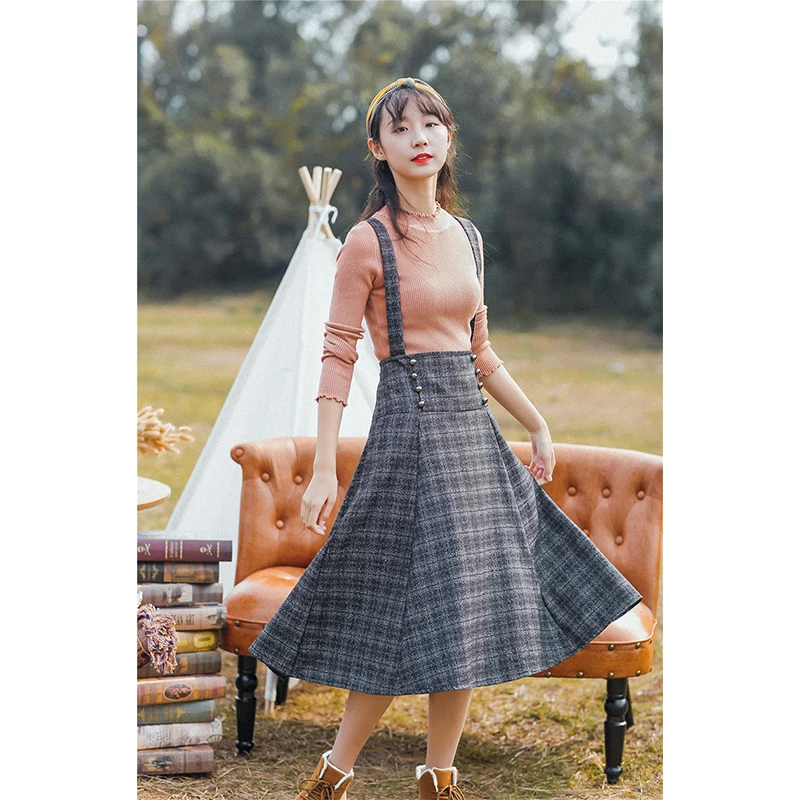 Women Plaid Skirt Fashion Lady Strap Woolen Skirts Womens Casual Double-breasted High Waist Long Vintage Autumn 2021
Women Plaid Skirt Fashion Lady Strap Woolen Skirts Womens Casual Double-breasted High Waist Long Vintage Autumn 2021