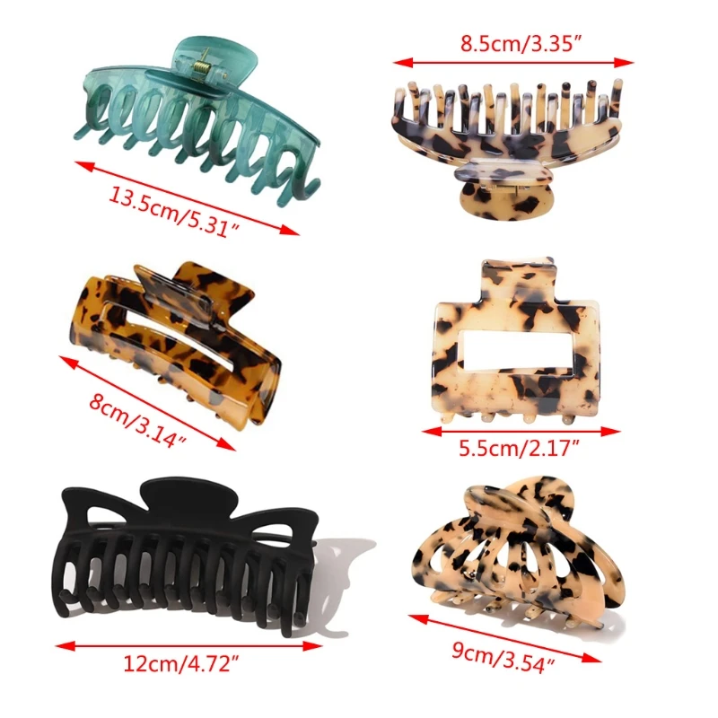 E9LC Hair Claw Clips Set Leopard Print Multiple Sizes Color French Design Trendy Barrettes Fashion Accessories for Girls
E9LC Hair Claw Clips Set Leopard Print Multiple Sizes Color French Design Trendy Barrettes Fashion Accessories for Girls