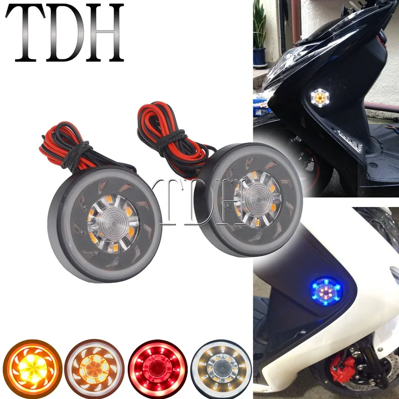 

60mm/45mm Round LED SMD Reflector Side Indicator Light Universal 6mm Bolt-On Side Warning Light For Scooter Trail Truck