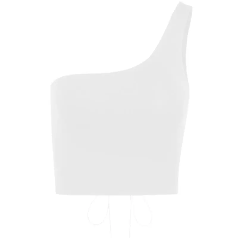 Women Sexy Bandage Hollow Backless One Shoulder Vest Slim Club Cocktail Crop Top
