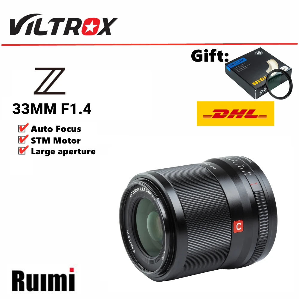 Viltrox 33mm f1.4 Auto Focus APS-C Large aperture lens For Nikon Z Mount ZFC Z6II Z7II Z5 Z6 Z7 Z50 Cameras
Viltrox 33mm f1.4 Auto Focus APS-C Large aperture lens For Nikon Z Mount ZFC Z6II Z7II Z5 Z6 Z7 Z50 Cameras