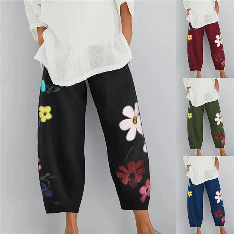 2020 Women's Pants Loose Floral Print Casual Wide Leg Pants Female Summer Trousers Long Sweatpants Plus Size Wholesale 
2020 Women's Pants Loose Floral Print Casual Wide Leg Pants Female Summer Trousers Long Sweatpants Plus Size Wholesale