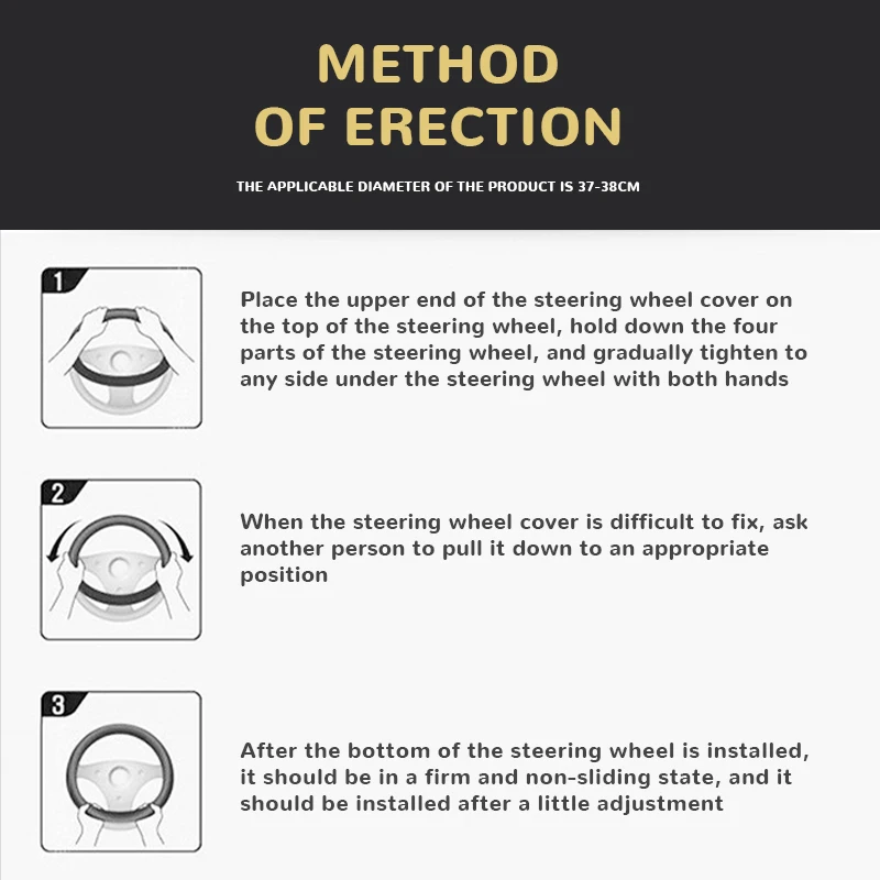 Suitable 37-38cm Auto steering wheel Car Steering Wheel Cover Breathable Anti Slip Steering Covers protective Decoration
Suitable 37-38cm Auto steering wheel Car Steering Wheel Cover Breathable Anti Slip Steering Covers protective Decoration