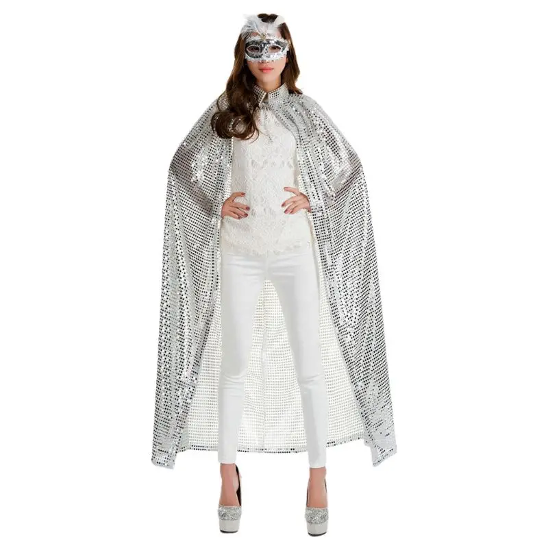Adult Maxi Long Paillette Cosplay Cape Halloween Christmas Party Glitter Sequins Cloak See-Through Carnivals Costume
Adult Maxi Long Paillette Cosplay Cape Halloween Christmas Party Glitter Sequins Cloak See-Through Carnivals Costume