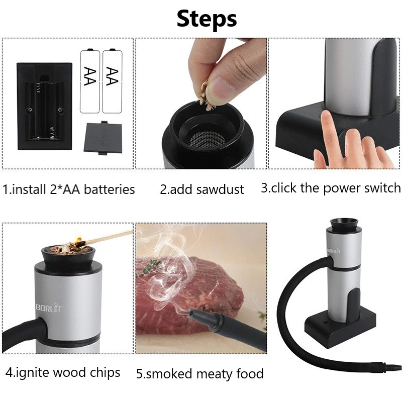 Food Cold Smoke Generator Portable Molecular Cuisine Smoker Meat Burn Cooking For BBQ Grill Infuse Kitchen Products | Дом и сад