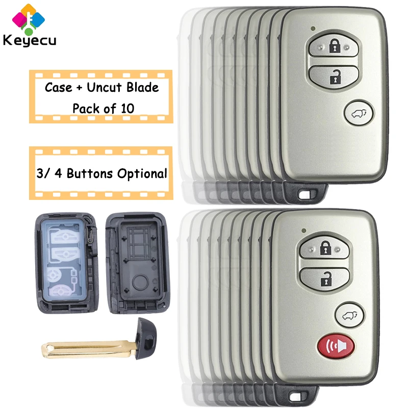 KEYECU 10PCS Smart Remote Car Key Shell Case With 3 4 Buttons - FOB for Toyota Highlander Venza 4Runner Prius HYQ14AAB HYQ14ACX
KEYECU 10PCS Smart Remote Car Key Shell Case With 3 4 Buttons - FOB for Toyota Highlander Venza 4Runner Prius HYQ14AAB HYQ14ACX