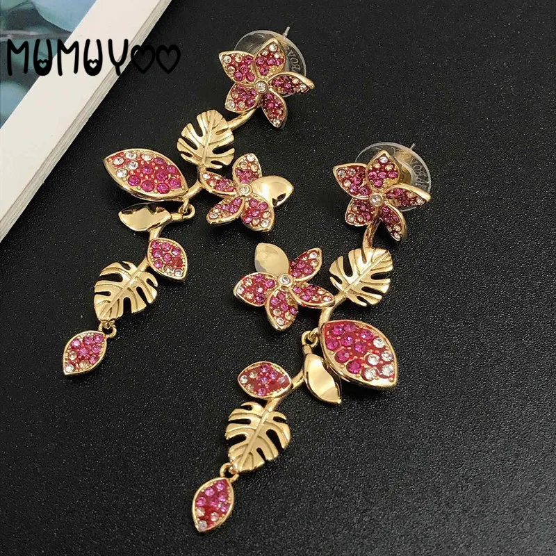 SWA Fashion Jewelry Original 1:1 Charm Romantic Sweet Pink Flower Long Women Earrings Female Jewelry Romantic Gift
SWA Fashion Jewelry Original 1:1 Charm Romantic Sweet Pink Flower Long Women Earrings Female Jewelry Romantic Gift